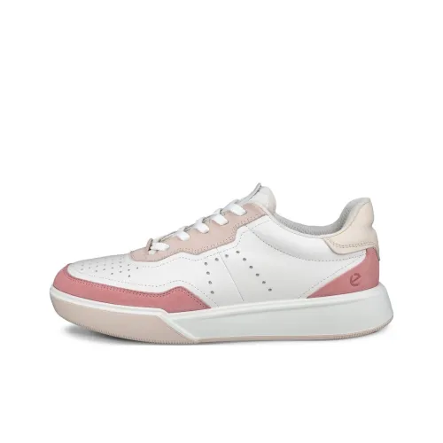 Ecco Wear-resistant And Lightweight Low-Top Skateboard Shoes Women's White Pink