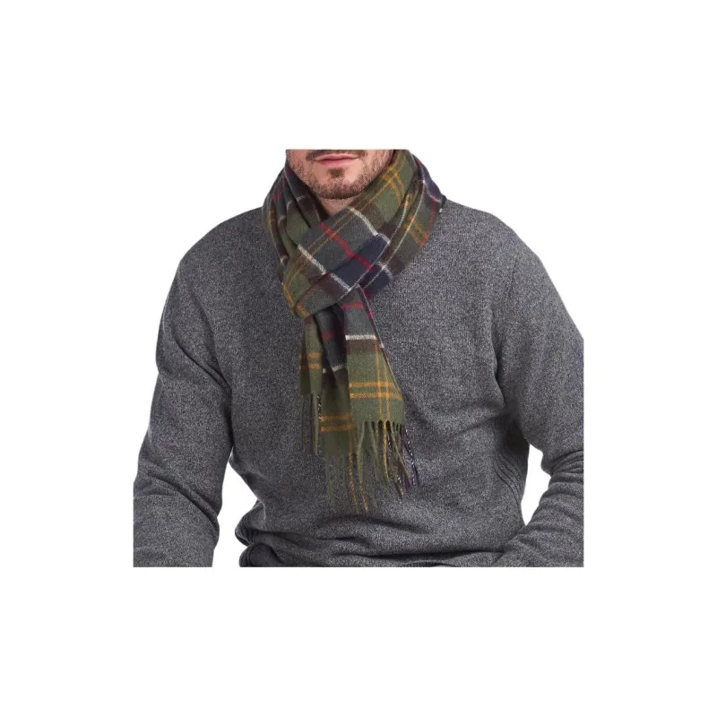 BARBOUR Wool Cashmere Knit Scarves Men's Green-4