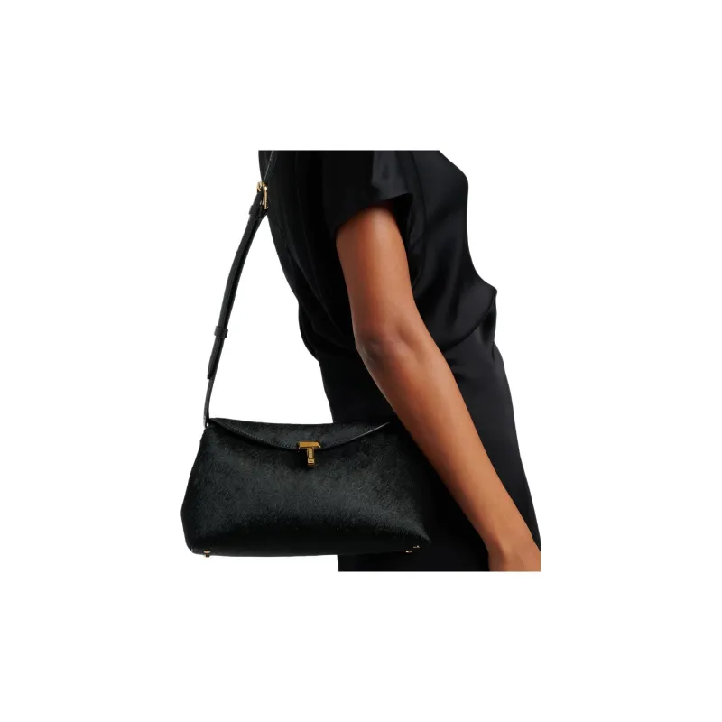 TOTEME Cow Leather Clutch Bag Over The Shoulder Women's Black-4
