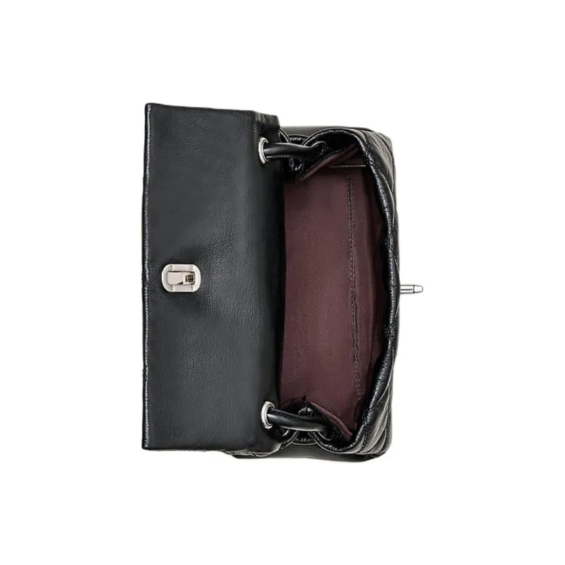 MARC JACOBS The Mini Quilted Leather Dual Shoulder Bag Black-3