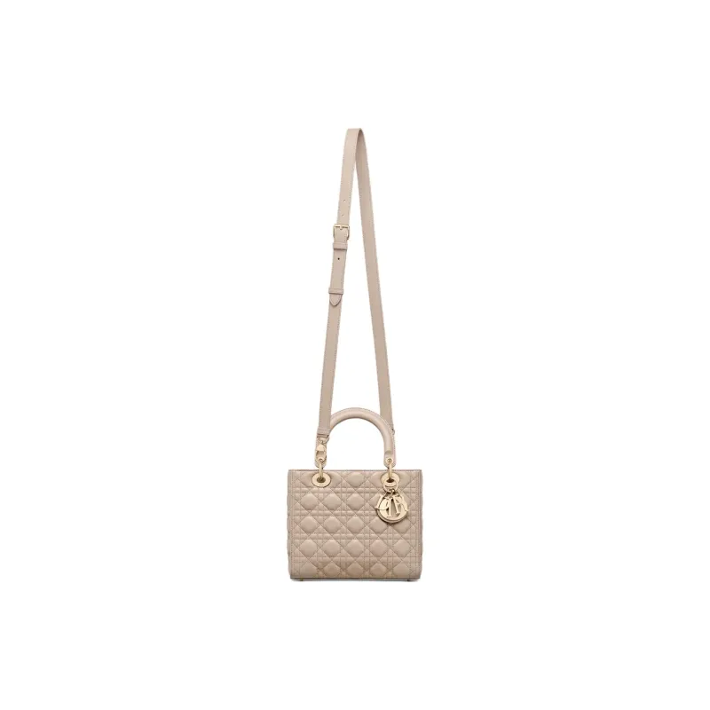DIOR Lady Dior Sheepskin Tote Bag, Shopping Bag, Shoulder Bag, Handbag Medium Size Women's Khaki-4