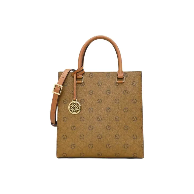 GOLDLION Polyvinyl Chloride One Shoulder Handbag Trumpets Women's Brown/Light Coffee-4