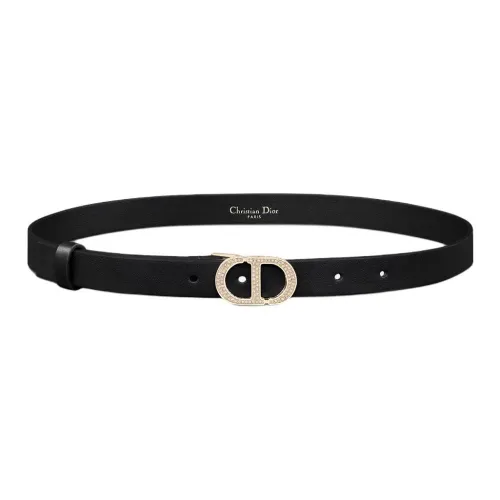 DIOR Cow Leather Leather Belts Men's Black Width: 2CM