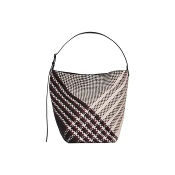 ARKET Sheepskin Shoulder Bag Medium Size Women's White & Black & Deep Red