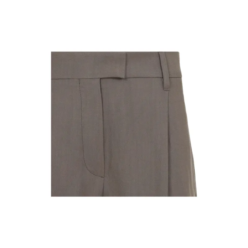 Brunello Cucinelli Fluid Twill Loose Pleated Trousers-4