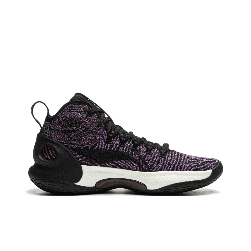 LiNing Charming ULTRA Anti Slip Wear Resistant Mid Top Basketball Shoes Men's Black-1