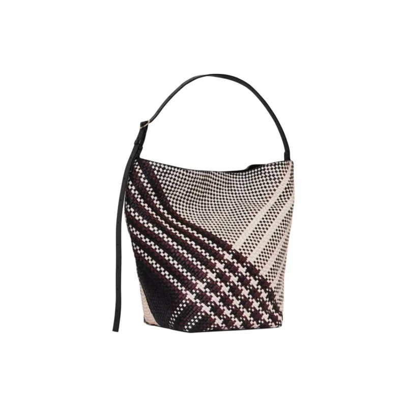 ARKET Sheepskin Shoulder Bag Medium Size Women's White & Black & Deep Red-1