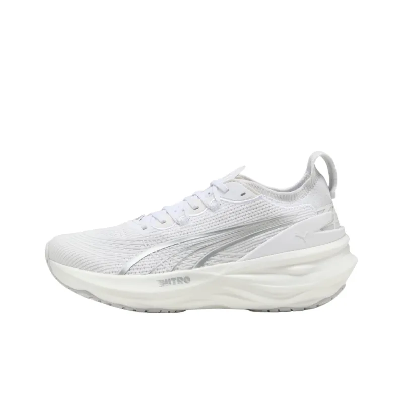 PUMA ForeverRun NITRO™ II Anti Slip Wear Resistant Low Top Running Shoes Men's White Silver-0