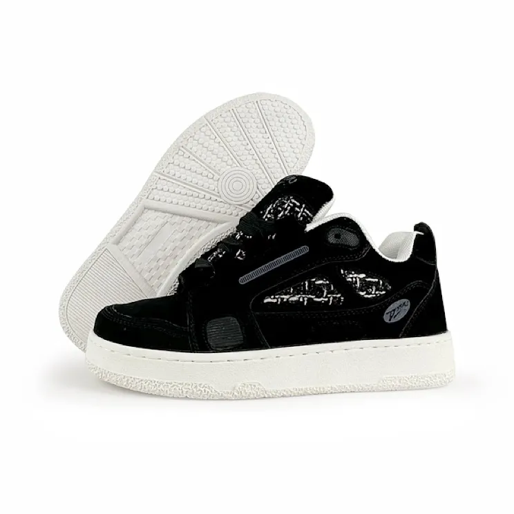 Rongchuan Low-Top Skateboard Shoes Unisex Black-4