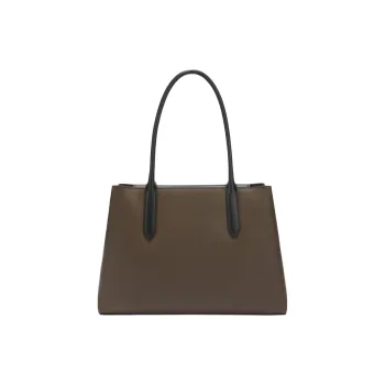 Furla Double Layer Calfskin Tote Bag, Shopping Bag, Shoulder Bag Large Size Women's Brown
