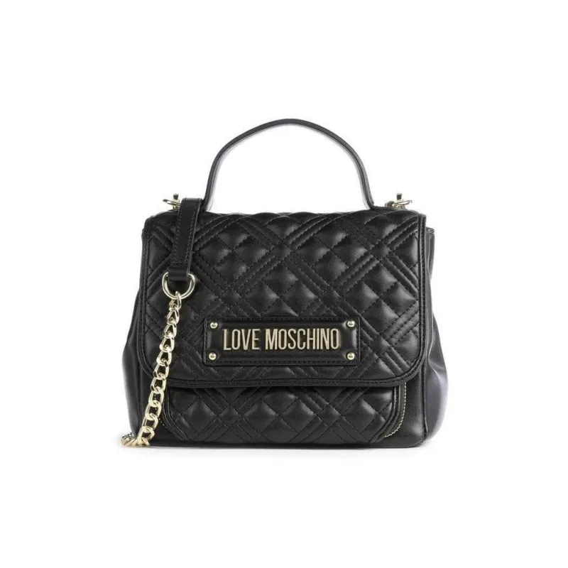 LOVE MOSCHINO PU Polyurethane Crossbody Bag Shoulder Bag Handbags Small Size Women's Black-1
