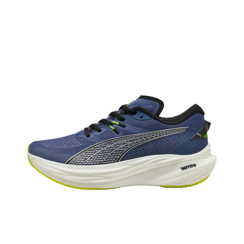 PUMA Deviate NITRO 3 Anti Slip Wear Resistant Low Top Casual Running Shoes Men's Blue Black-0
