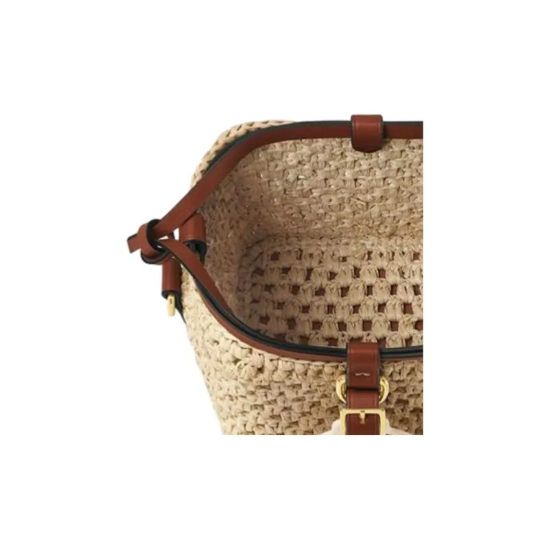 LOUIS VUITTON NOE Leather Trim Bucket Bags Shoulder Bag Crossbody Bag Women's Brown & Natural-5