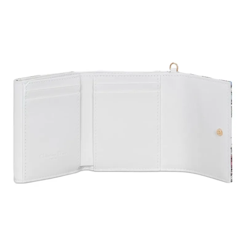 DIOR Lady Dior Calfskin Wallet Women's White-4