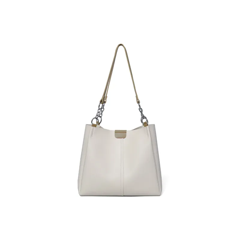 COMELY Cow Leather Tote Bag Shopping Bag Handbag Shoulder Bag Regular Women's White & Green-1