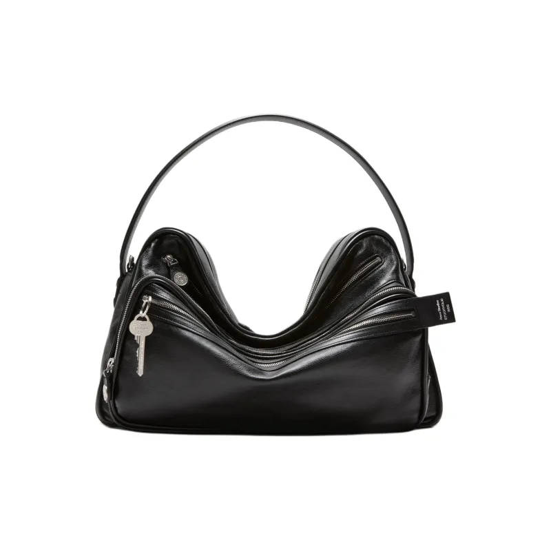 Acne Studios Calfskin Shoulder Bag, Crossbody Bag Women's Black-0