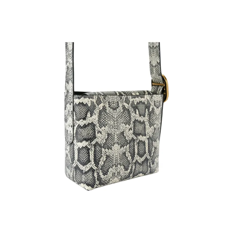 Kurt Geiger London Chelsea Leather Bucket Bag, Shoulder Bag Trumpets Women's Black & White-2
