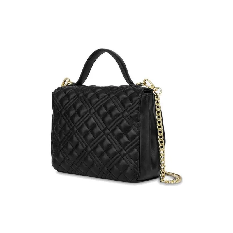 LOVE MOSCHINO PU Polyurethane Crossbody Bag Shoulder Bag Handbags Small Size Women's Black-3