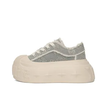 1807 Slip Resistant Height Increasing Coverage Low Top Canvas Shoes Unisex Blue Gray
