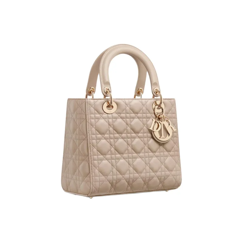 DIOR Lady Dior Sheepskin Tote Bag, Shopping Bag, Shoulder Bag, Handbag Medium Size Women's Khaki-1