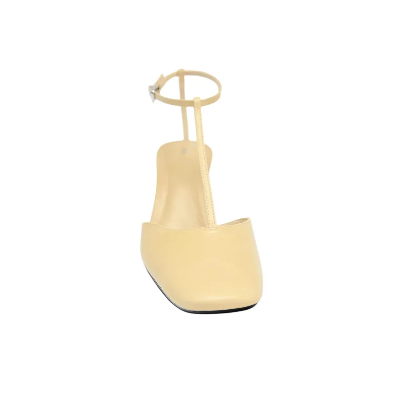 ZARA Slim Heel High Heels 7.3cm Women's Vanilla Yellow-2