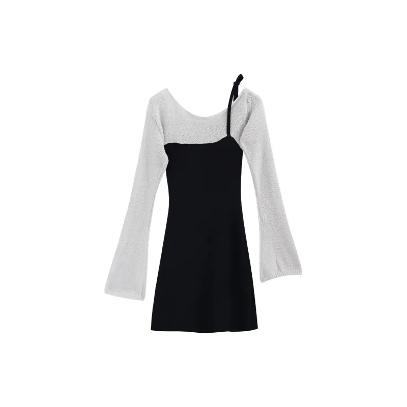 SNZX Long-Sleeved Dresses Women's Black-1
