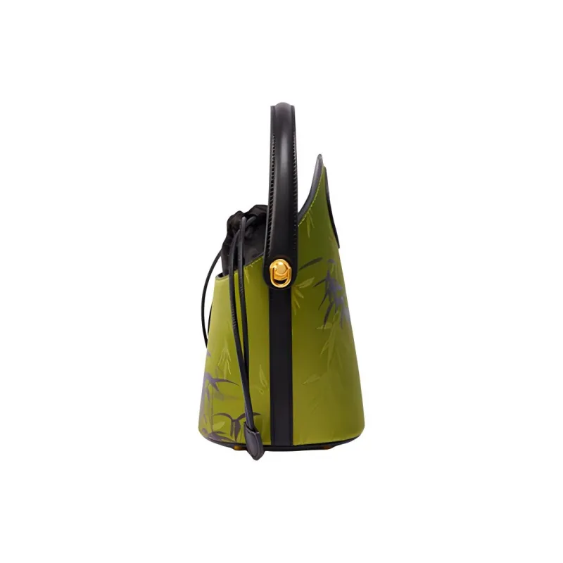 Pmsi Cow Leather, Split Cow Leather Bucket Bag Handbag Trumpets Women's Multicolor-2