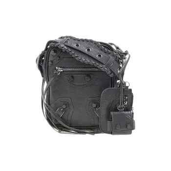 Balenciaga Le Cagole Lambskin Shoulder Bag Men's Dark Gray