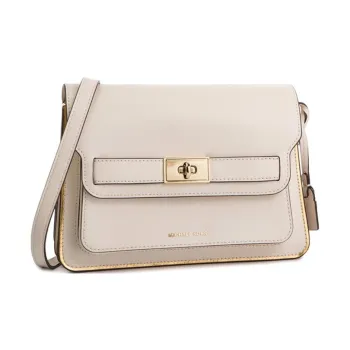 MICHAEL KORS Tatiana Cow Leather Trunk Bag Shoulder Bag Crossbody Bag Large Size Women's Cream White
