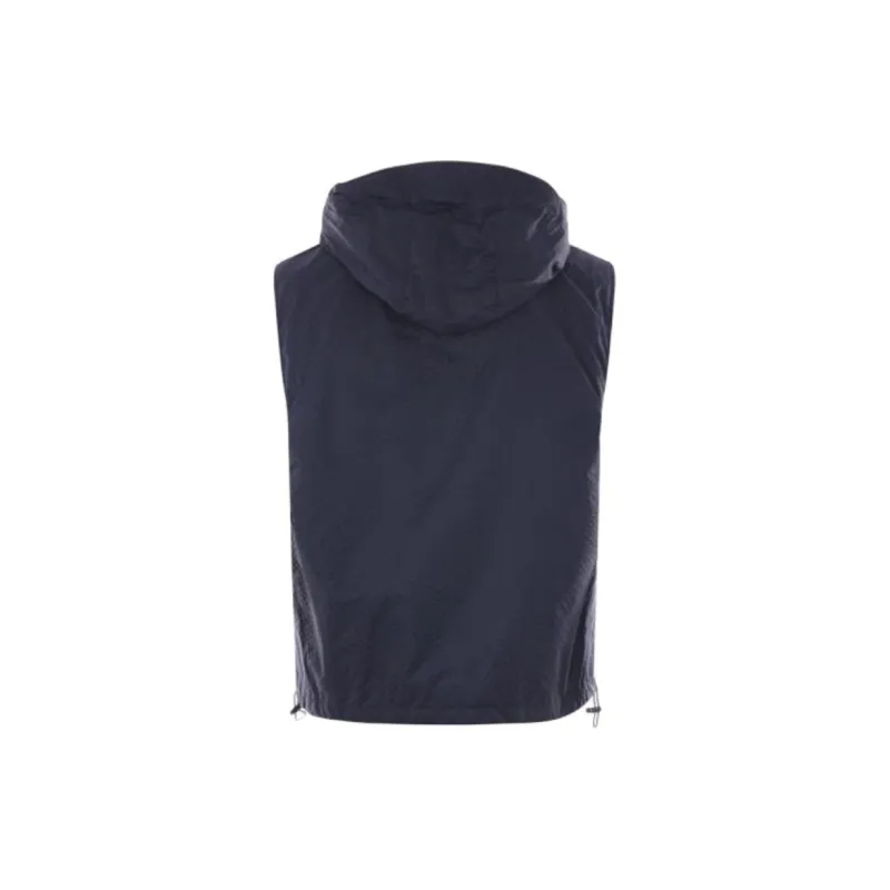THOM BROWNE 4 Bar Striped Zipped Ripstop Hooded Gilet-1