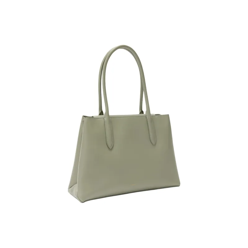 Furla Double Layer Calfskin Tote Bag Shopping Bag Shoulder Bags Large Size Women's Green-1