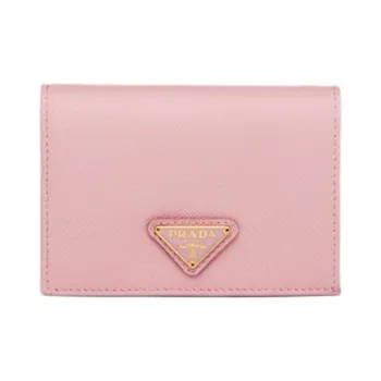 PRADA Saffiano Calfskin Wallet Small Size Women's Peach Pink