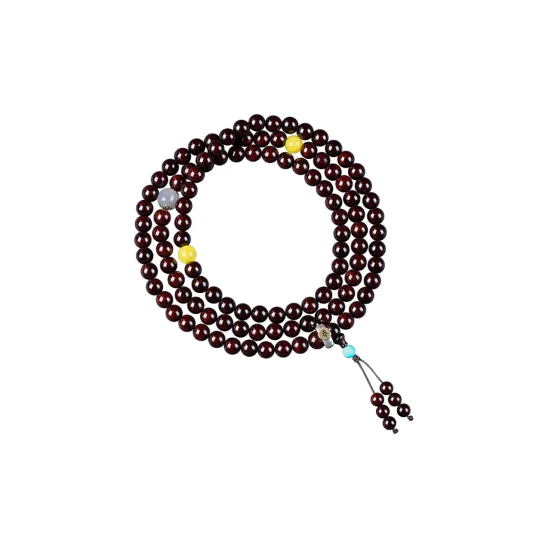 FANGYUANXIAOFU Small Leaf Red Sandalwood Bracelets Unisex-23