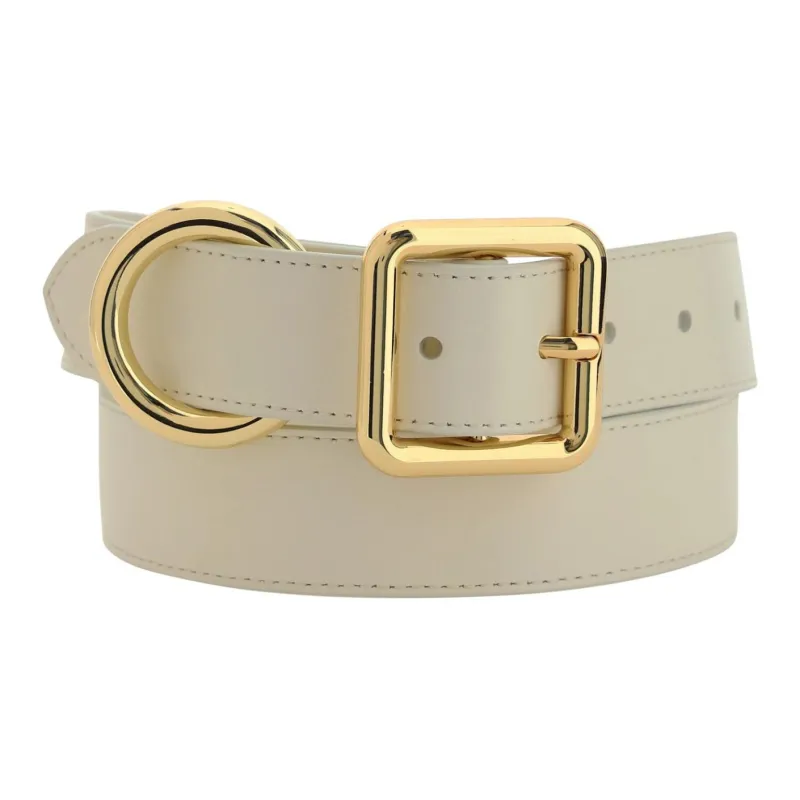 Jacquemus Calfskin Leather Belts Women's Beige --0