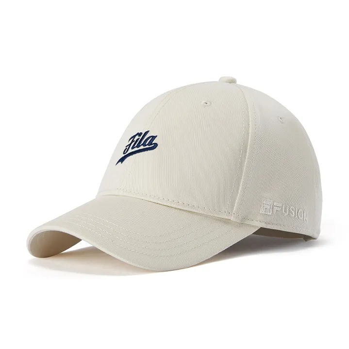FILA FUSION Cotton Baseball Caps Unisex Tallow White-0