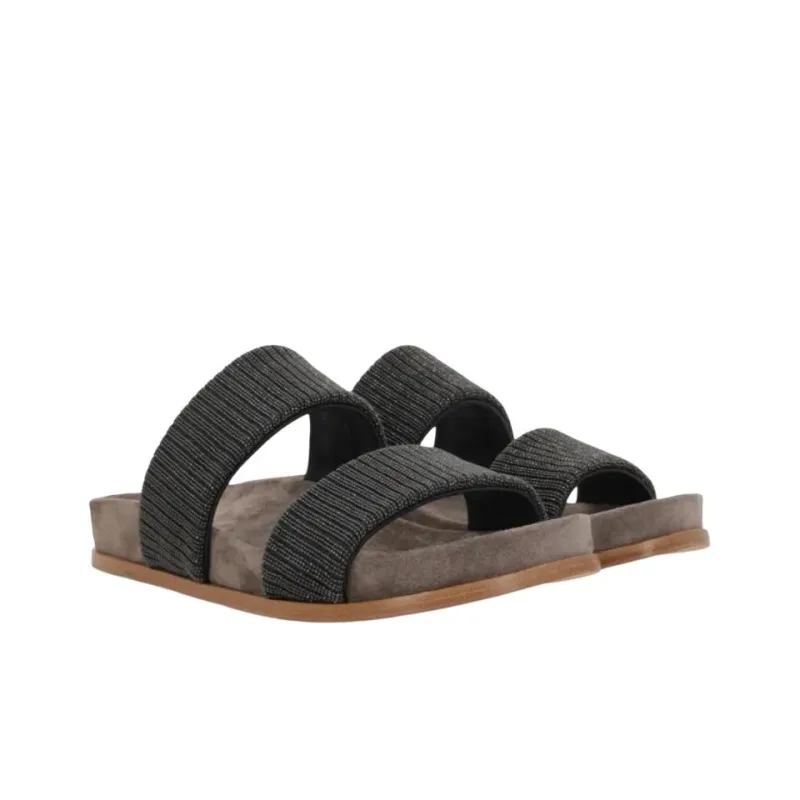 Brunello Cucinelli Precious Strap Slides Women's-1