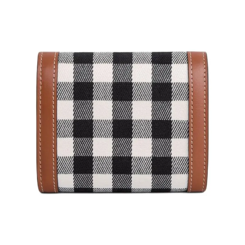 CELINE Fabric Wallet Women's Black White-2