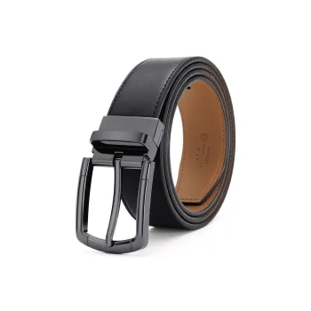 SEPTWOLVES Cow Split Leather Pin Buckle Belt Men's Width 3.5CM