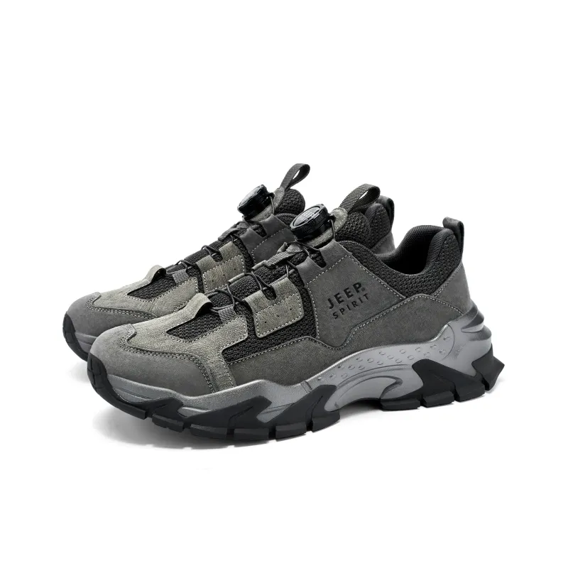 JEEP SPIRIT Chunky Sneakers Men Low Top Gray/Black-3