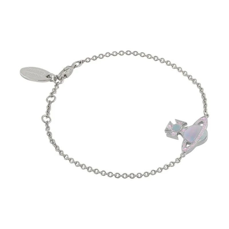 Vivienne Westwood Brass Saturn Styling Bracelet Women's Silver/Blue-1