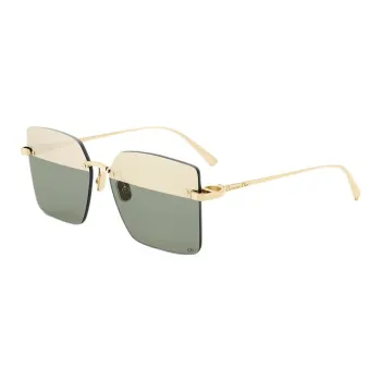 DIOR Metal Irregular Shape Sunglasses Women's Gold