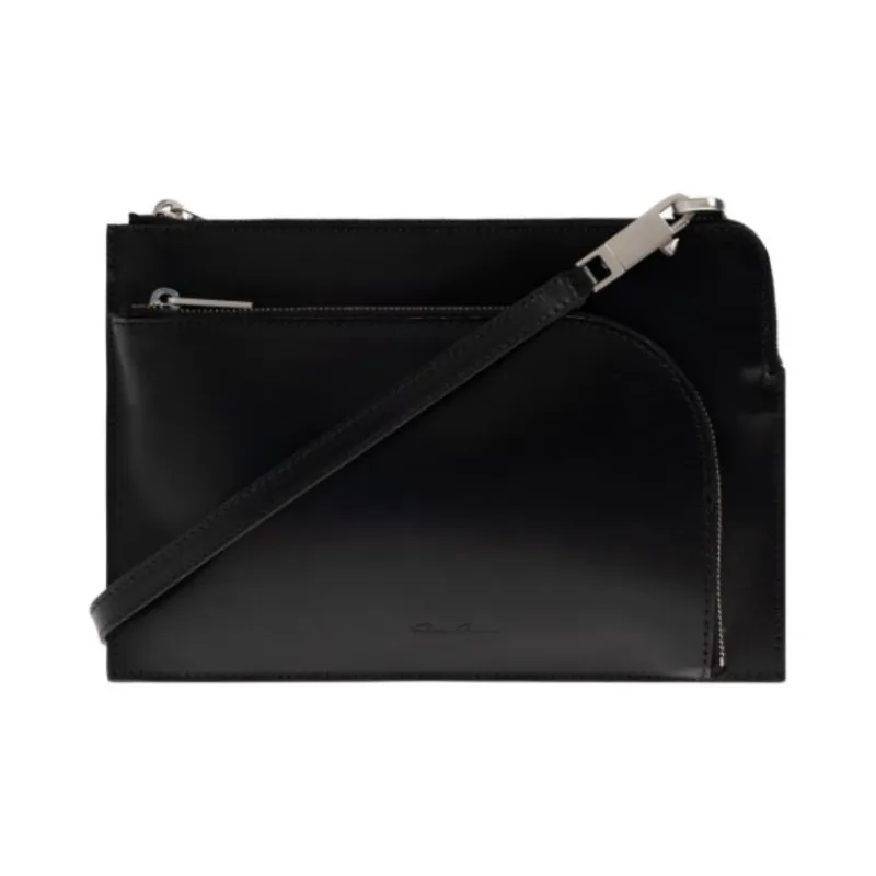 RICK OWENS Logo Embossed Zipped Shoulder Bag-0