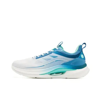 QIAODAN Speed Anti Slip And Wear Resistant Coverage Low Top Casual Running Shoes Men's White Blue