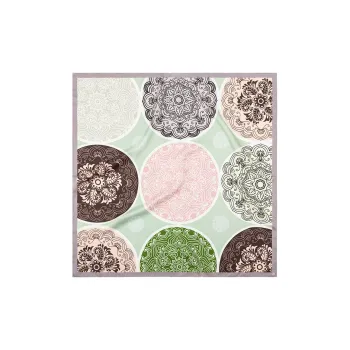 Eucalyptus Ornamentation Silk Scarves Women's