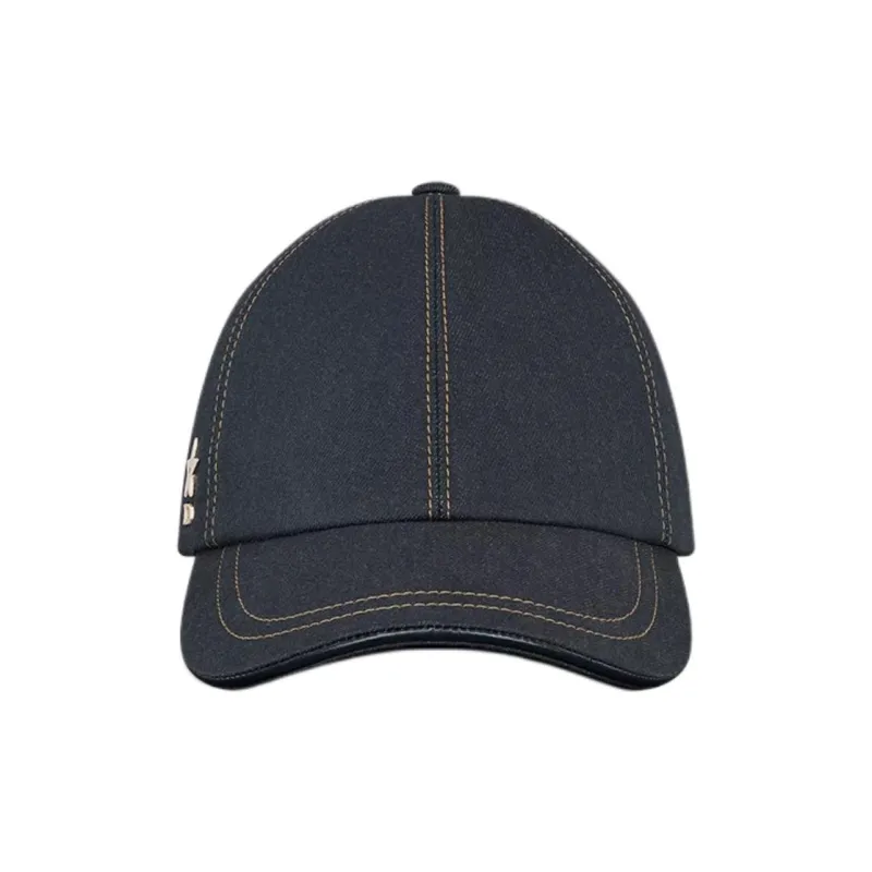 DIOR Sheepskin Baseball Caps Women's Dark Blue-0