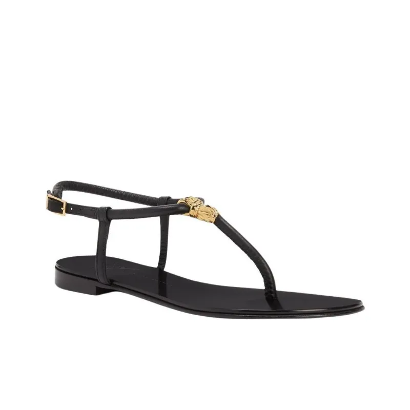 Giuseppe Zanotti/GZ Tie Flat One Strap Sandals Women's Black-2