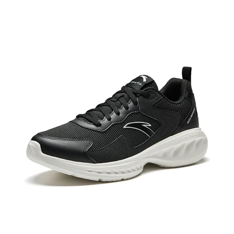 Anta Non slip Breathable And Wear resistant Low Top Casual Running Shoes Men's Basic Black-1