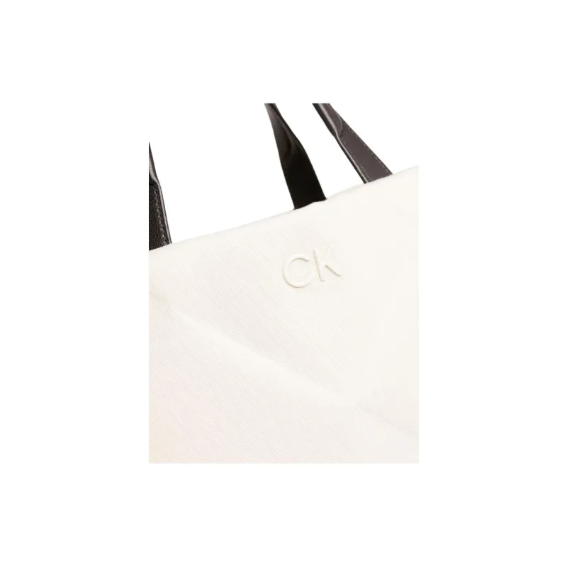 CALVIN KLEIN Cotton Tote Bag Shopping Bag Handbag Women's White-2