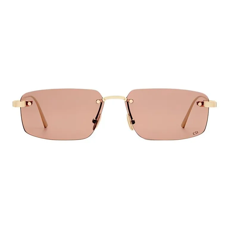 DIOR Metal Square Sunglasses Women's Gold-1