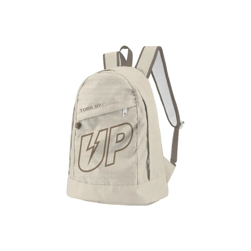 TURN UP Polyester Students Backpack Unisex Ecru-1